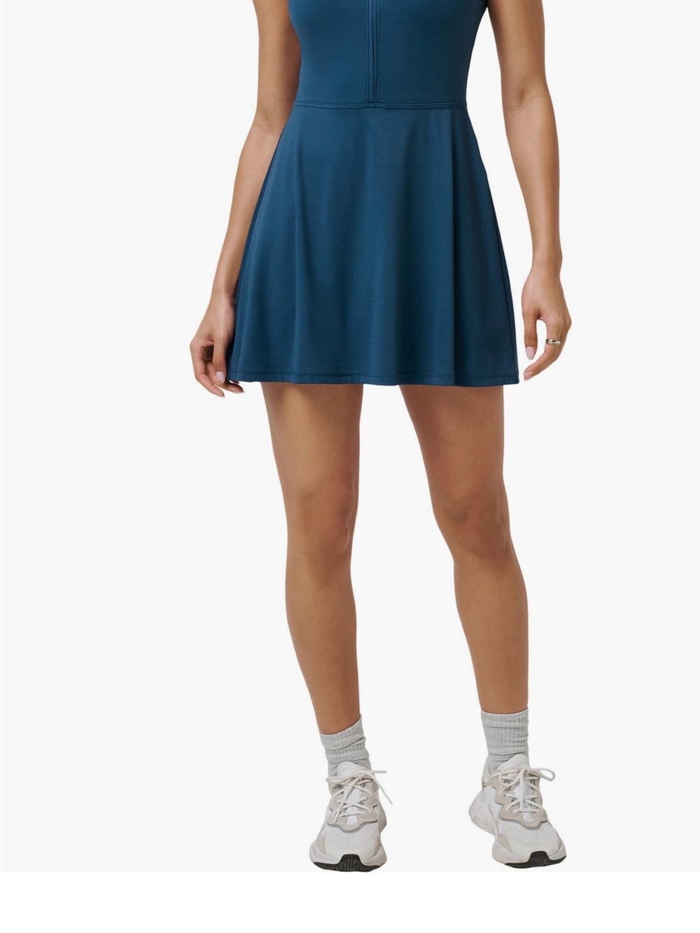 TravisMathew Move Half-Zip Sleeveless Dress in Heather Reflecting Pond